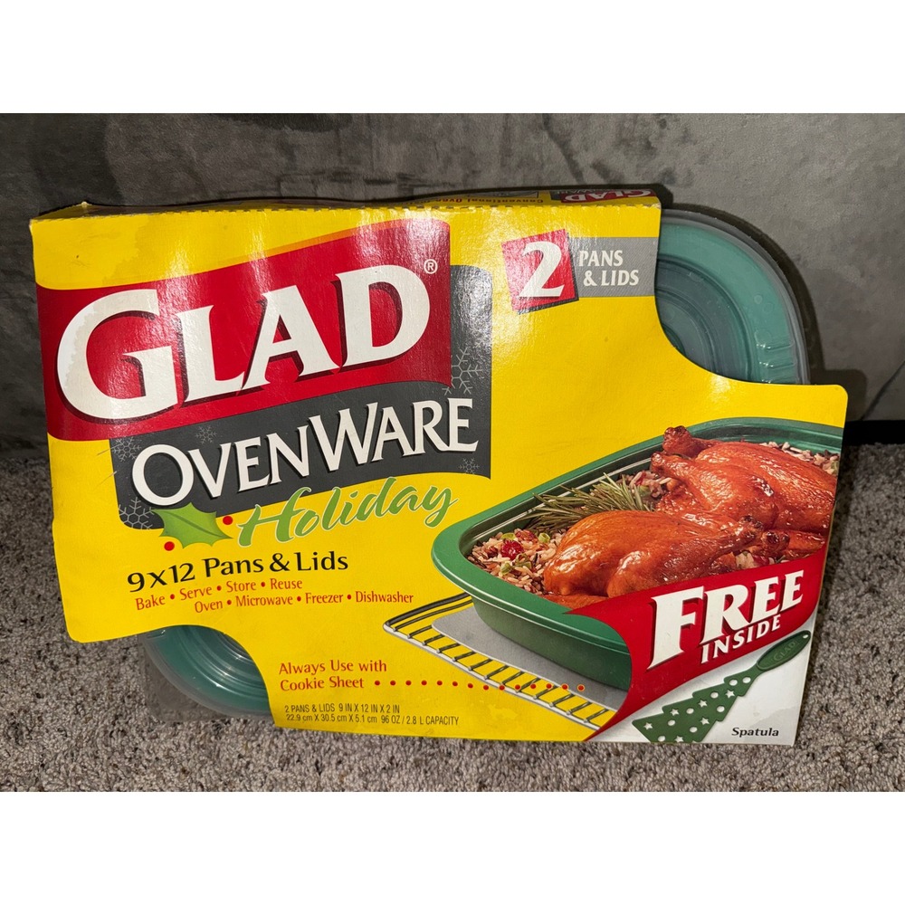 New Glad Ovenware 9x12 Pans and Lids 2 Pack Discontinued 9x12x2 Green Reusable